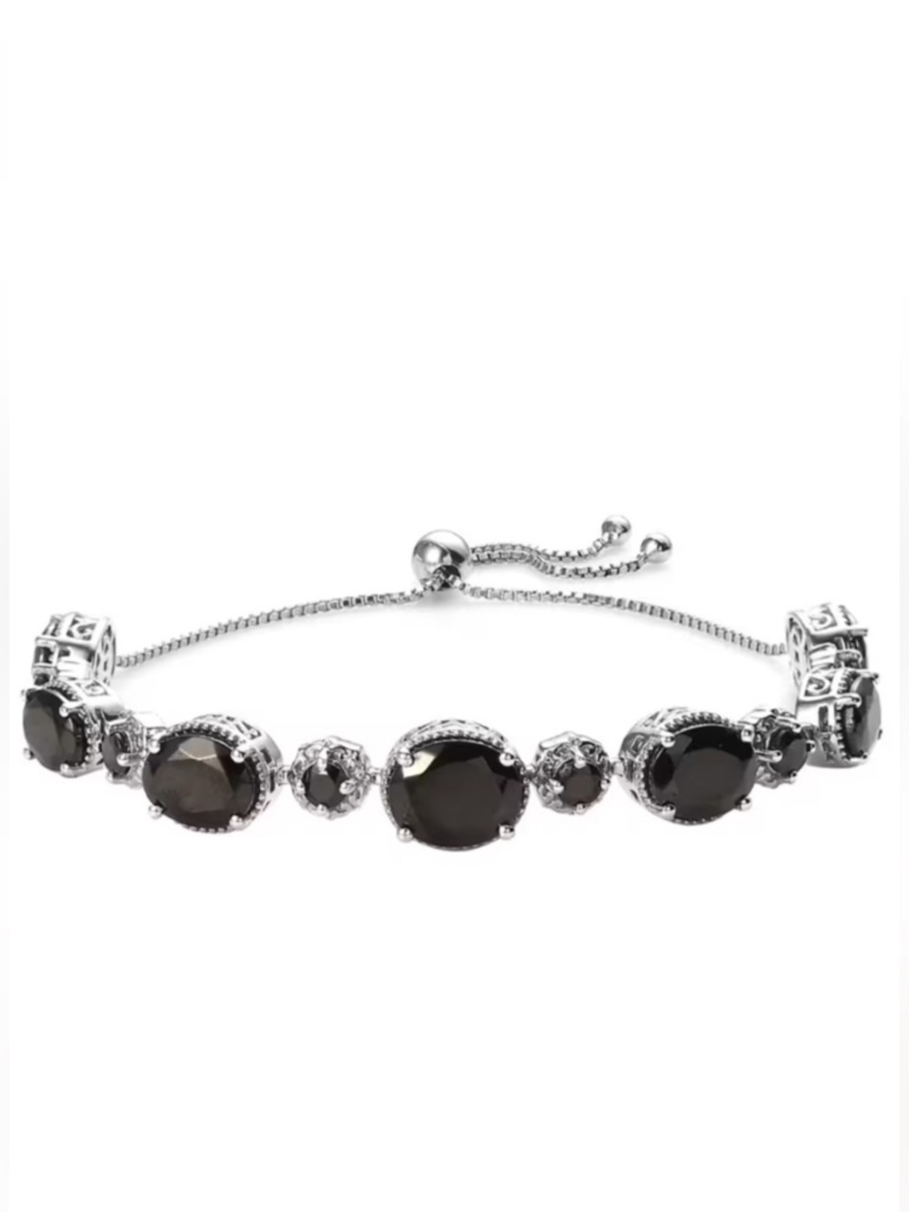 Elite Shungite Bolo Bracelet in Platinum Over Sterling Silver
